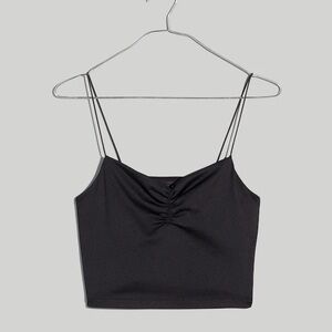Madewel MWL Black Flex Sweetheart Crop Tank Top Size XS Fitted Polyester